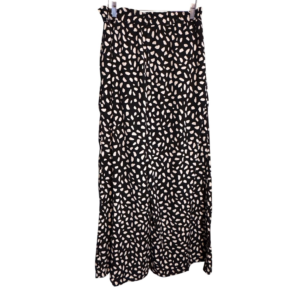 Crescent Womens Boho Retro Casual Vacation Office Wide Leg Trousers Black Size L - Picture 2 of 5